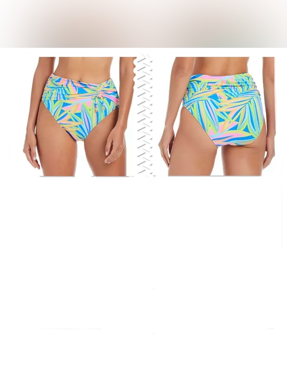 Blue Rod Beattie On The Bright High Waist Bikini Bottom Size 10